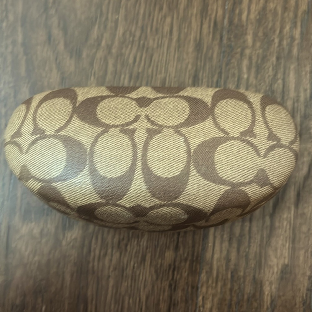 Vintage Authentic COACH Glasses Case, Signature Clam Shell Hard Case